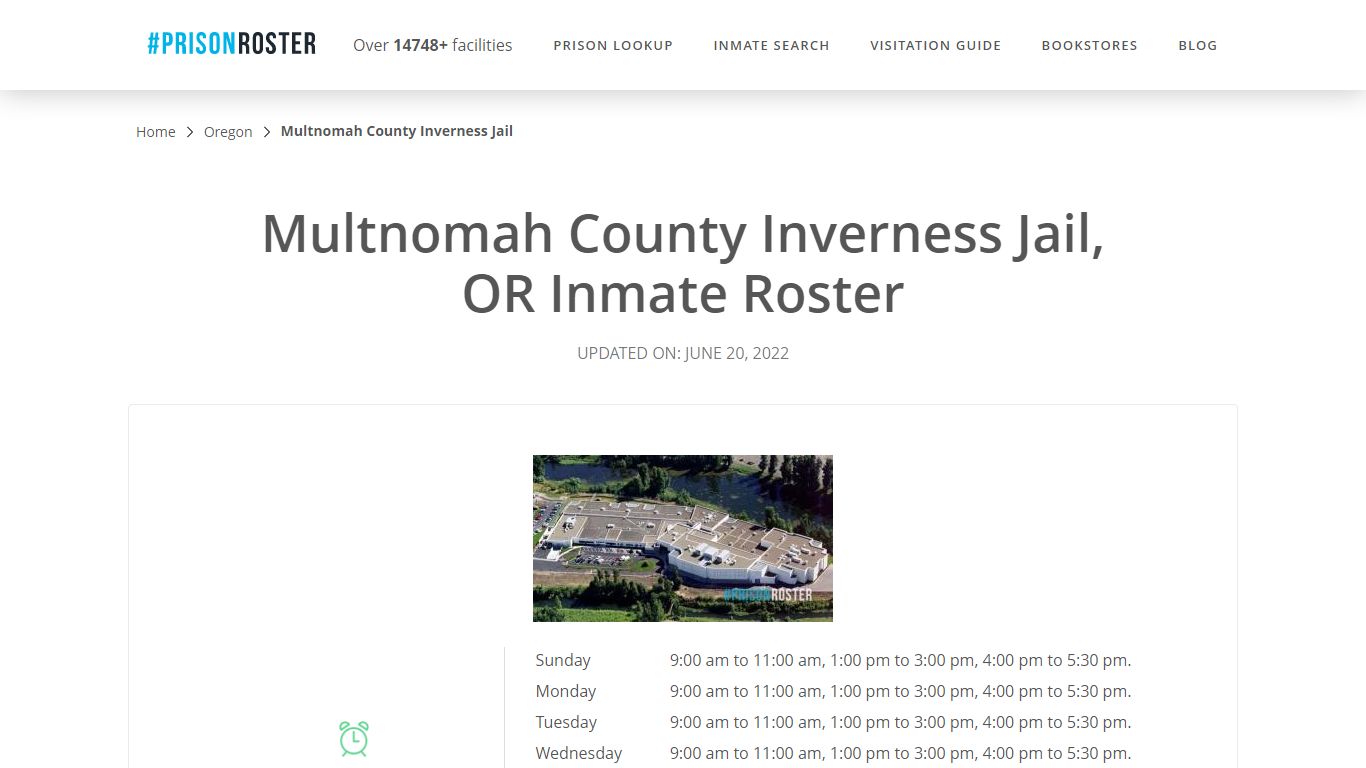 Multnomah County Inverness Jail, OR Inmate Roster