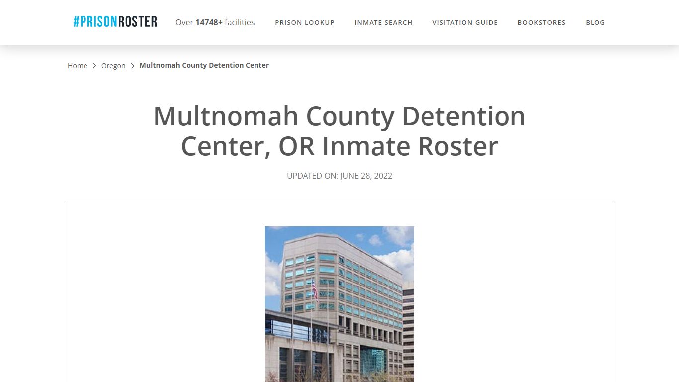 Multnomah County Detention Center, OR Inmate Roster